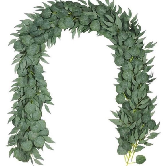 25 count | Willow Leaves Eucalyptus Garland 162.5 total feet Wedding Arch Vines - Picture 3 of 7